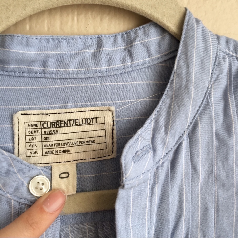 Current/Elliott Emily Striped Button Down Shirt - image 4